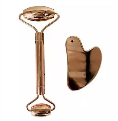 304 Stainless Steel Rose Gold Face Roller U Set Gua Sha