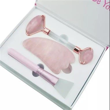 Rose Quartz Jade Roller u Gua Sha Board