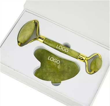 Xiuyan Facial Massage Jade Roller Gua Sha Set bil-Kaxxa