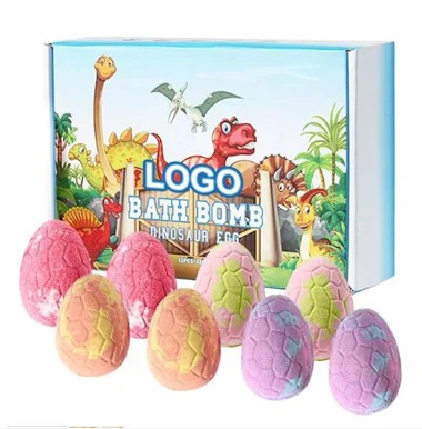 Dino Egg Bath Bomb Rigal Set Bil-Ġugarelli tad-Dinosawru Ġewwa